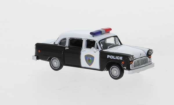 1950s-1982 Checker Sedan - Assembled -- Saugus Police (1974, black, white)