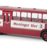 1957-1971 Mercedes-Benz O 317 K Intercity Bus - Assembled -- German Federal Railroad DB (red, white, Moninger Bier Ads, German Lettering)