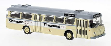 1962 Bussing Senator Bus - Assembled -- Frankfort, Germany (yellow, gray, white, Tisserand Ad, German Lettering)