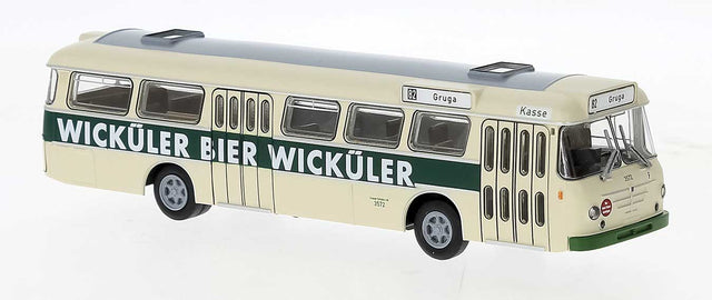 1962 Bussing Senator 12 D Bus - Assembled -- EVAG (Ivory, green, Wickuler Bier Ad, German Lettering)
