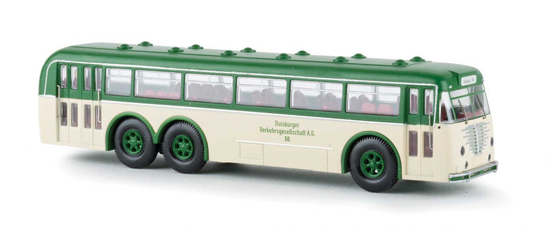 1950s Bussing 12000 T Bus - Assembled -- Duisburg, Germany (green, white, German Lettering)