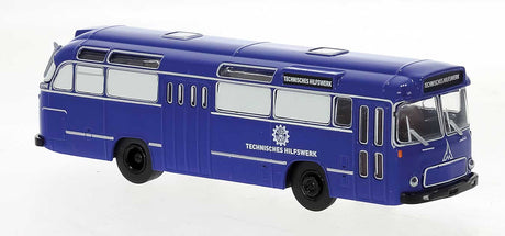 1960 Magirus Saturn II Bus - Assembled -- THW (blue, white, German Lettering)