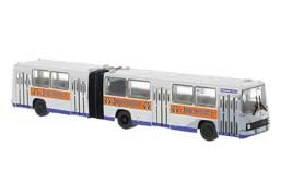 1985 Ikarus 280.02 Articulated Bus - Assembled -- Havelbus (white, gray, blue, orange, Jagermeister Ad, German Lettering)