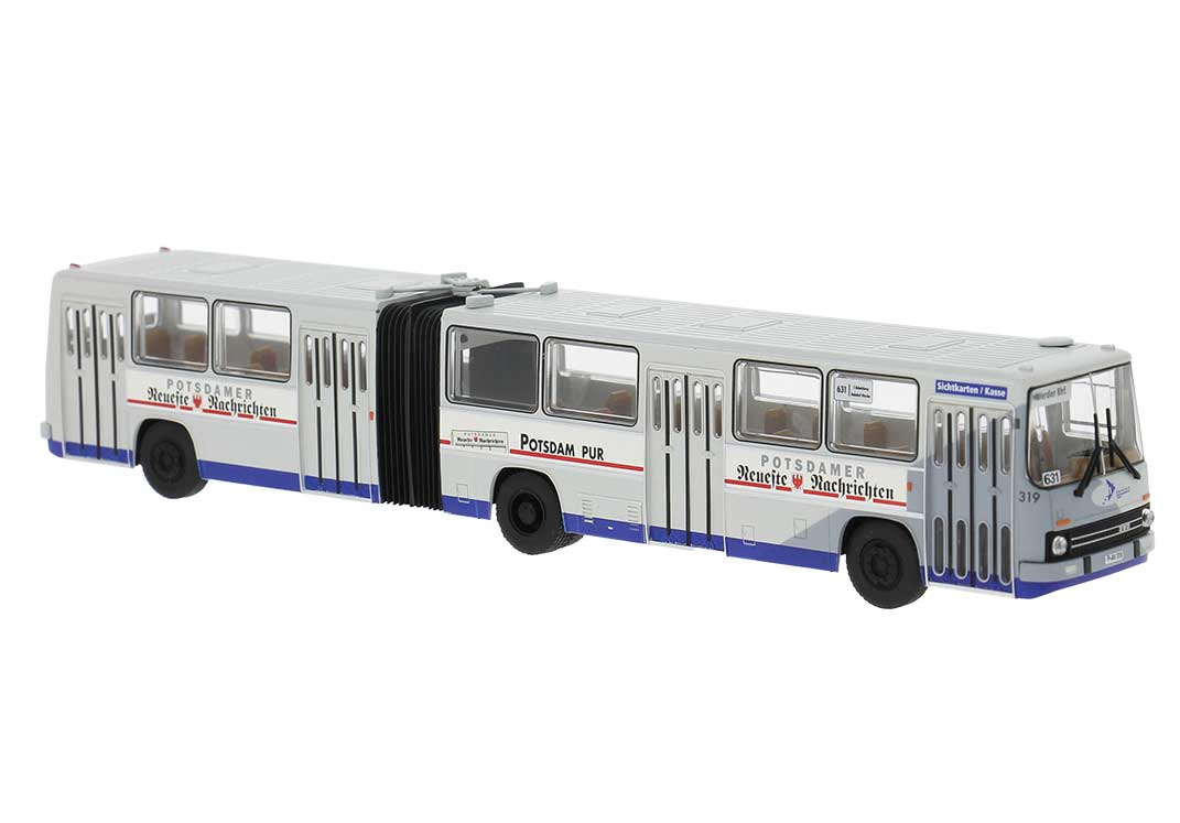 1985 Ikarus 280.02 Articulated Bus - Assembled -- Havelbus (gray, white, PNN Ad, German Lettering)