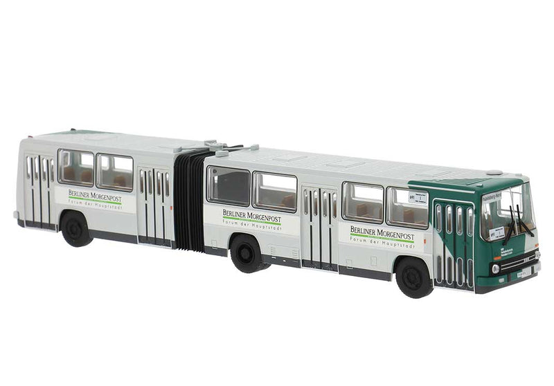 1985 Ikarus 280.03 Articulated Bus - Assembled -- Meiningen (yellow, blue, Buderus Ad, German Lettering)
