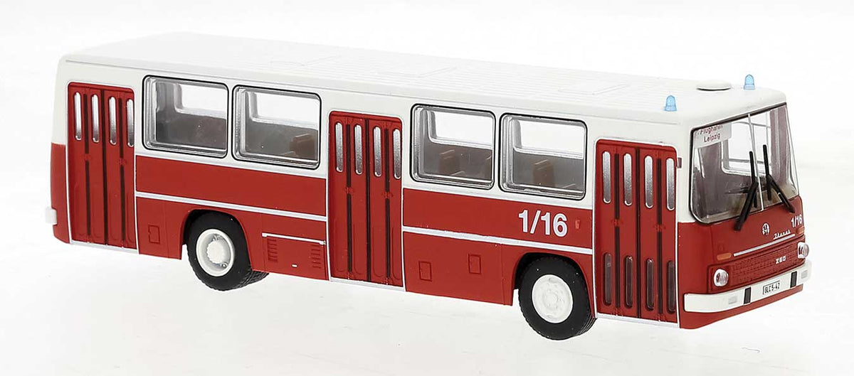 1973 Ikarus 260 Bus - Assembled -- Leipzig, Germany, Airport Fire Department (red, white, German Lettering)