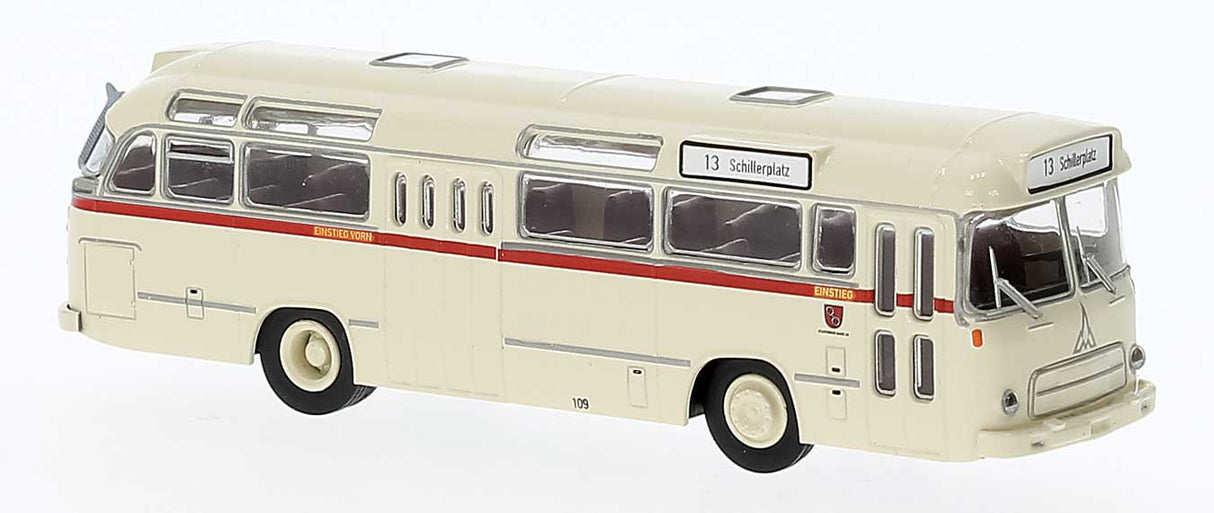 1973 Fleischer S5 Bus - Assembled -- Beige, Red, Gray
