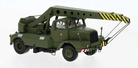 1965 ADK 6.3 Mobile Crane Truck - Assembled -- Grenztruppen (green, yellow, black, German Lettering)