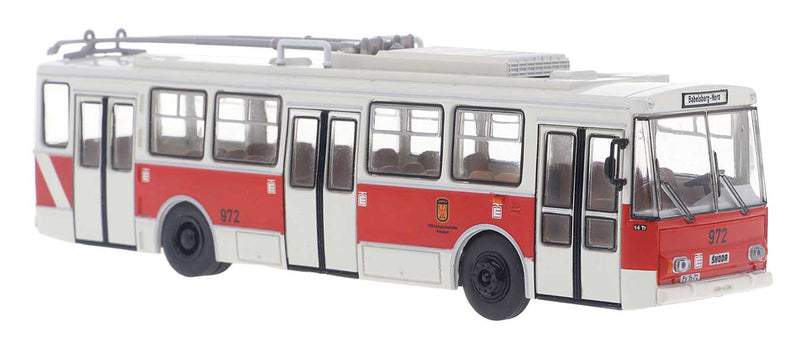 Skoda Tr 14 Electric Trolley Bus - Assembled -- Potsdam, Germany Wagen 972 (white, red, German Lettering)