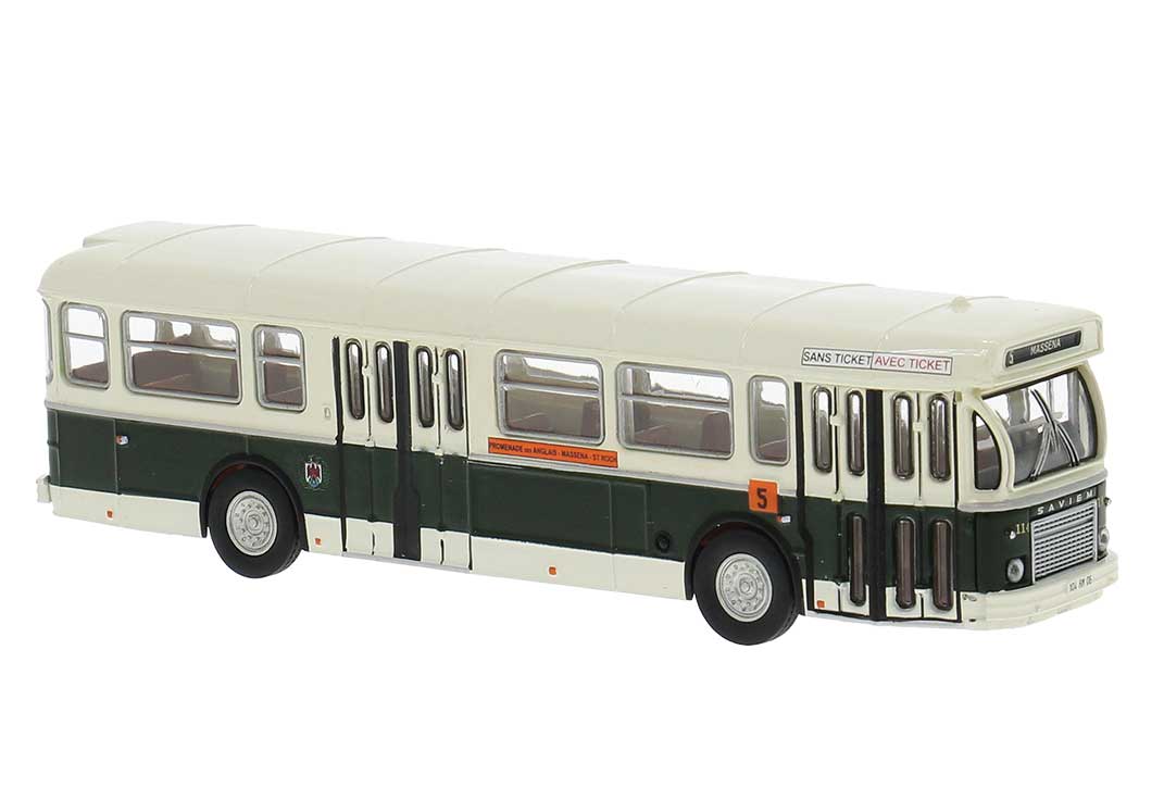 1965-1989 Saviem SC 10 Bus - Assembled -- Nizza, France (ivory, black, French Lettering)