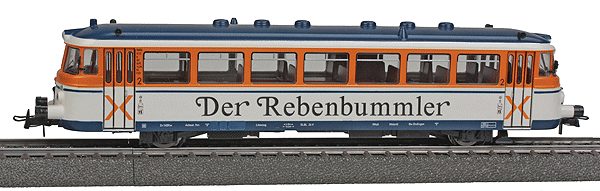 Railcar MAN Schienenbus VT 27 Rail Bus - Standard DC -- Der Rebenbummler (white, yellow, blue)