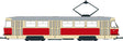 Tatra Streetcar - Unpowered -- Schwerin, Germany (red, cream, gray)