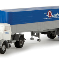 IFA Z 6 Truck Tractor w/Van Trailer - Assembled -- Deutrans Karl-Marx Stadt (blue, white, gray, German Lettering)