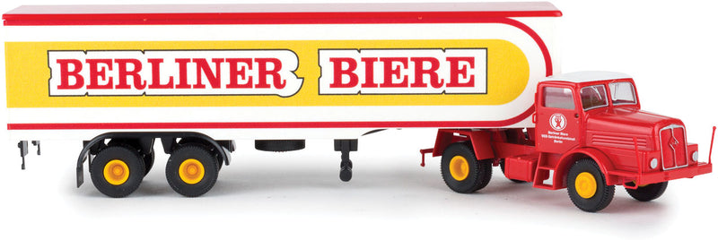 IFA Z 6 Truck Tractor with Van Trailer - Assembled -- Berliner Biere (red, white, yellow German Lettering)