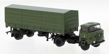 1965 IFA W 50 Tractor with Covered Low-Side Trailer - Assembled -- NVA (olive green, German Lettering)