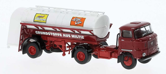 1965 IFA W 50 Tractor with Tank Trailer - Assembled -- Vita Cola (red, white, German Lettering)