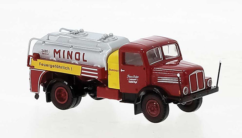 1960 IFA S 4000 Tank Truck - Assembled -- Franz Poller - Minol (red, yellow, silver, German Lettering)