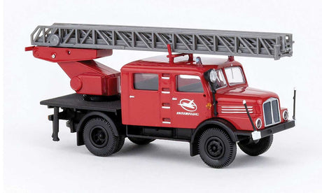 1960s IFA S 4000-1 DL25 Crew Cab Service Truck w/Ladder - Assembled -- Interflug (red, black, German Lettering)