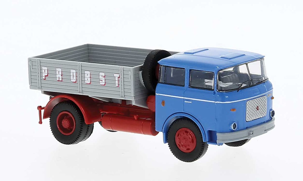 1974 Skoda-LIAZ 706 Low-Side Truck - Assembled -- Probst (blue, gray, red)