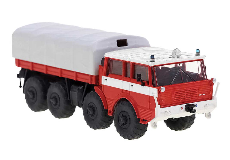 1968 Tatra 813 Koloss Low-Side Truck - Assembled -- Fire Department (red, white, German Lettering)