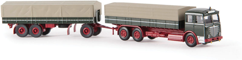 1951 Bussing 12000 Low-Side Truck w/Cover - Assembled -- Green, Red