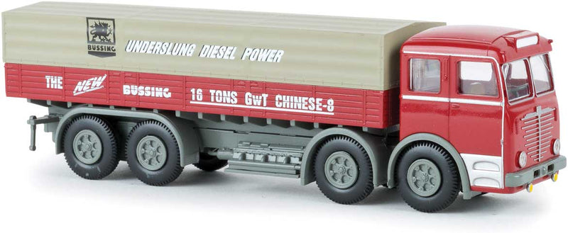1950s Bussing 16000 Low-Side Truck with Cover - Assembled -- Prototype for China (red, gray; German Lettering)