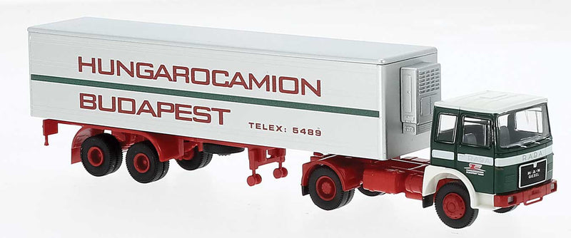 1968 MAN Tractor with Reefer Trailer - Assembled -- Hungarocamion (white, red, green, German Lettering)