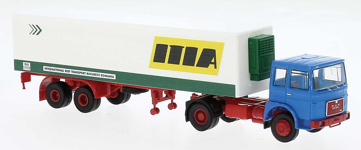 1968 MAN Tractor with Reefer Trailer - Assembled -- ITIA (blue, white, red, green, German Lettering)