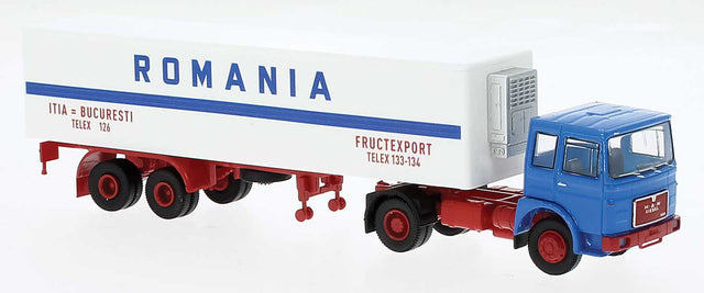 1968 MAN Tractor with Reefer Trailer - Assembled -- Romania (blue, white, red, German Lettering)