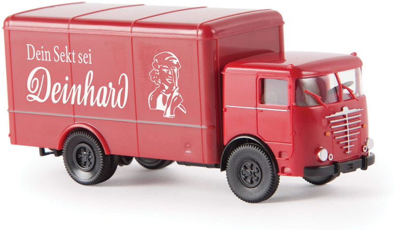 1951 Bussing 12000 Rounded Box Body Truck - Assembled -- Deinhard Sekt (red, white, German Lettering)