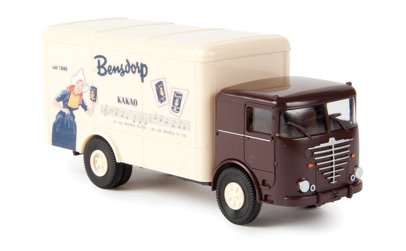 1951 Bussing 12000 Rounded Box Body Truck - Assembled -- Bensdorp (brown, ivory, German Lettering)