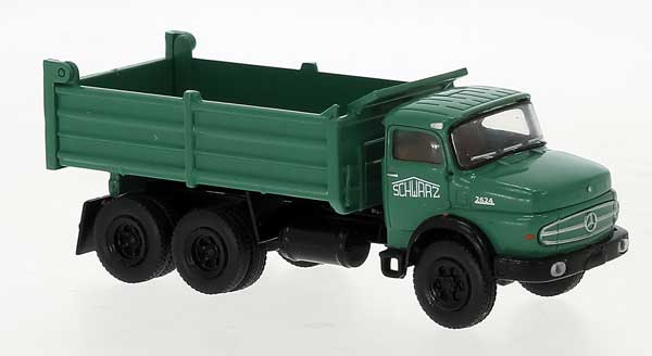 1970s Mercedes-Benz LAK 2624 Dump Truck - Assembled -- Schwarzbau (green, German Lettering)