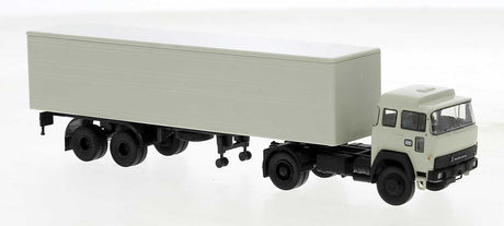 1974 Magirus 310 D16 Tractor with Van Trailer - Assembled -- German Federal Railroad DB (ivory)