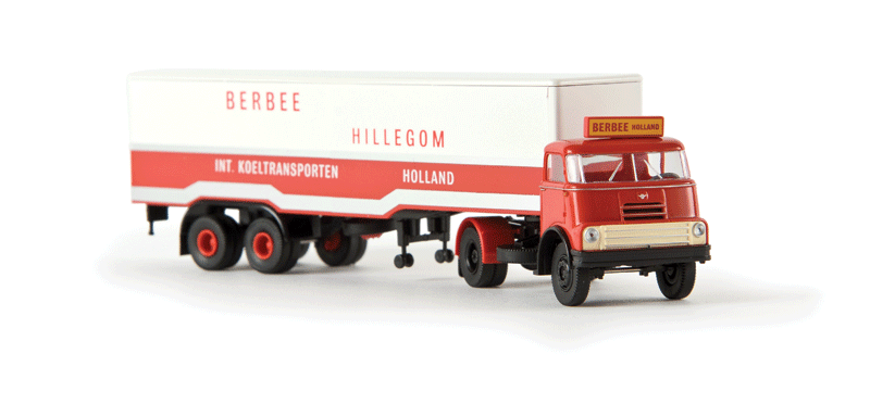 Truck DAF DO 2000 Sattelzug Tractor & Trailer - Assembled -- Berbee Holland (red, white, German Lettering)