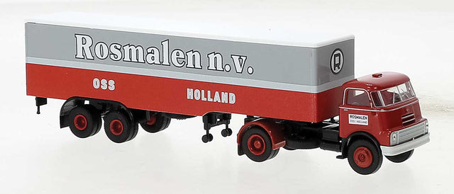 DAF DO 2000 Semi Tractor w/Van Trailer - Assembled -- Rosmalen (red, white, gray, Dutch Lettering)