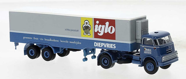 DAF DO 2000 Semi Tractor w/Van Trailer - Assembled -- Binfurst/Iglo (gray, blue, red, Dutch Lettering)