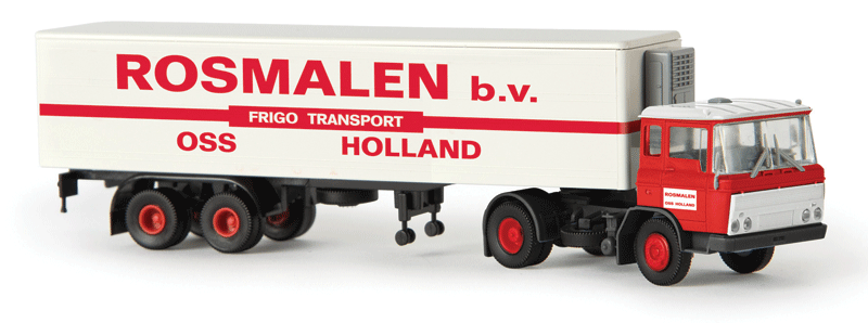 Truck DAF FT 2600 Sattelzug Semi w/Reefer Trailer - Assembled -- Rosmalen (red, white, Dutch Lettering)