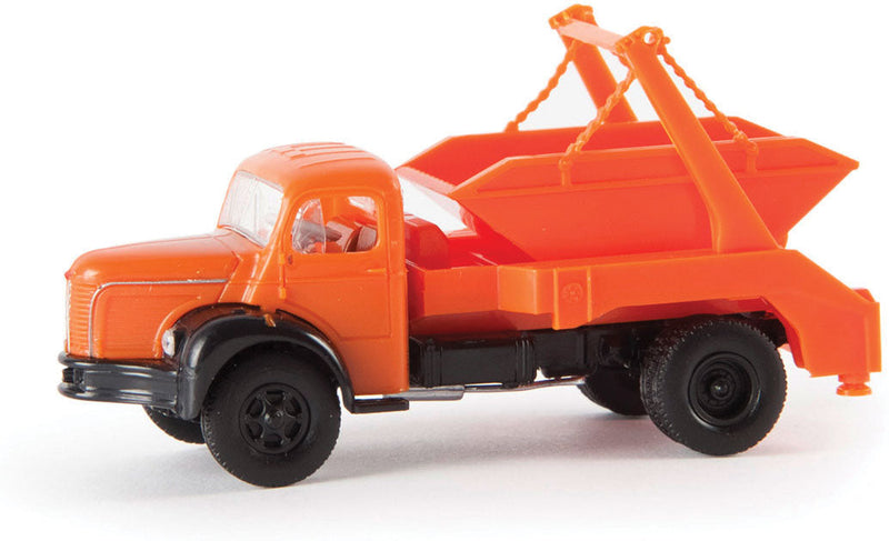 1949-1963 Berliet GLR 8 Truck w/Skip-Loader Bin - Assembled -- Orange, Black