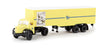 1950s Berliet TLR 8 Tractor w/Trailer - Assembled -- French Post Office La Poste (yellow, black, blue, French Lettering)
