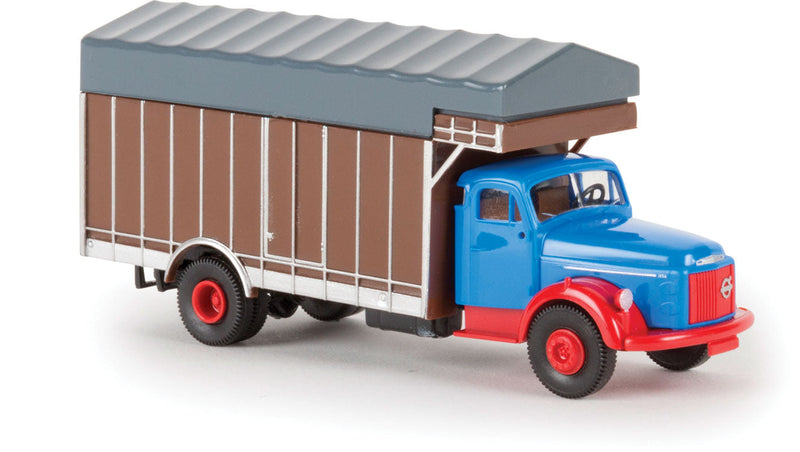 1951-1973 Volvo N88 Cage-Body Truck - Assembled -- Blue, Red, Brown