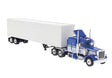 1973 Peterbilt 359 Sleeper Cab Tractor w/Van Trailer - Assembled -- White, Blue