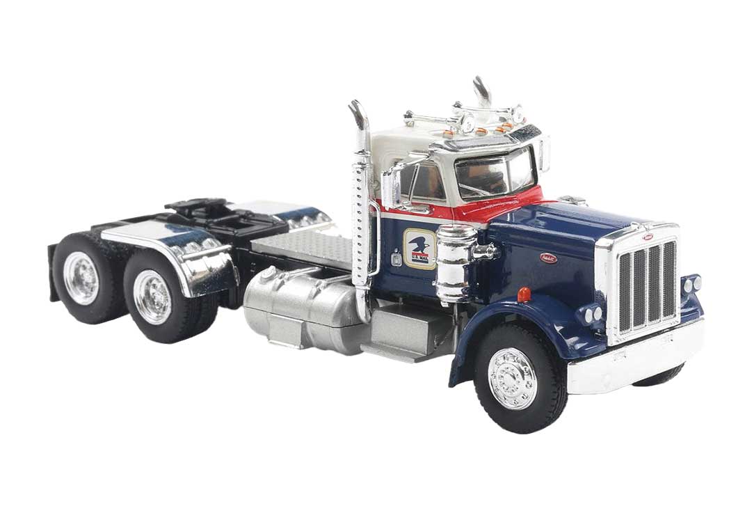 1973 Peterbilt 359 Day-Cab Tractor - Assembled -- US Mail (blue, white, red)