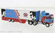 Kenworth K100 Aerodyne Sleeper-Cab Semi Tractor w/Racing Trailer - Assembled -- Richard Petty Enterprises (blue, red, white, black)