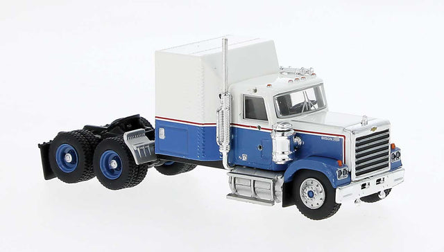 Chevrolet Bison Semi Tractor Only - Assembled -- White, Blue, Red