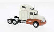 1984 Kenworth T600 Sleeper-Cab Tractor Only - Assembled -- White, Metallic Orange