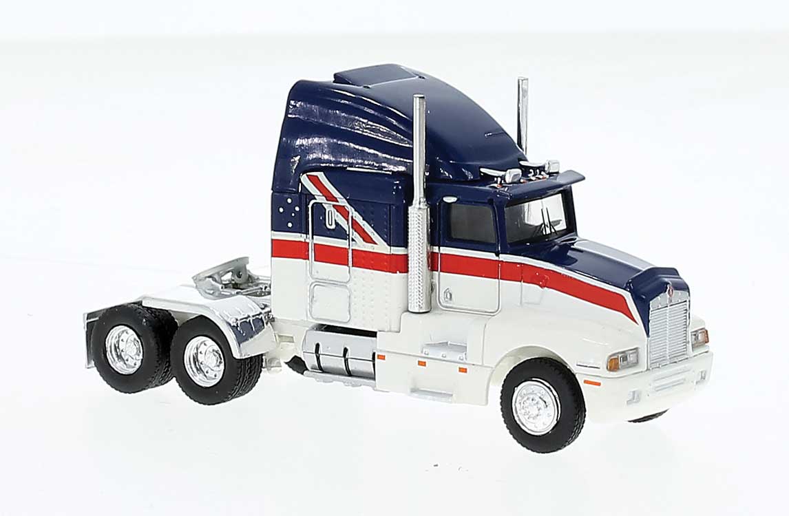 1984 Kenworth T600 Sleeper-Cab Tractor Only - Assembled -- Australia Flag Motif (white, red, blue)