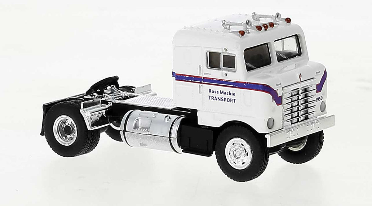 1950 Kenworth Bullnose Tractor Only - Assembled -- Ross Mackie Transport (white, blue)