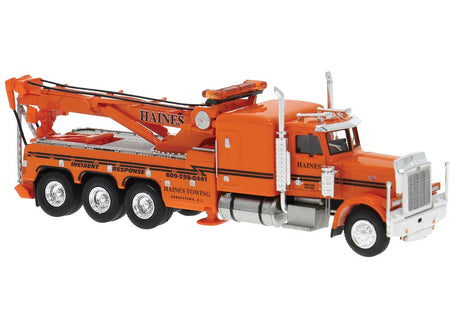 Peterbilt 359 Heavy-Duty Tow Truck - Assembled -- Haines (orange, red)