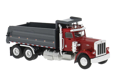 Peterbilt 359 Dump Truck - Assembled -- Red, Gray