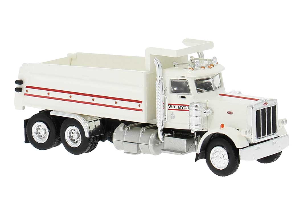 1973 Peterbilt 359 Dump Truck - Assembled -- W.T. Byler (white, red)